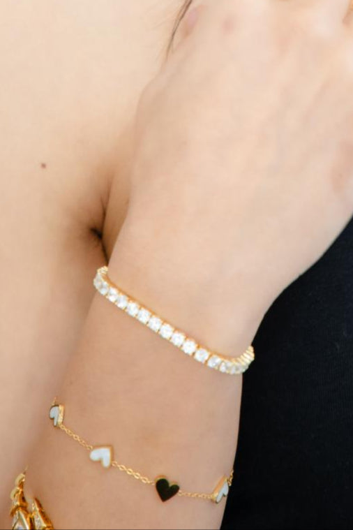Thick Rihanna Tennis Bracelet - Gold