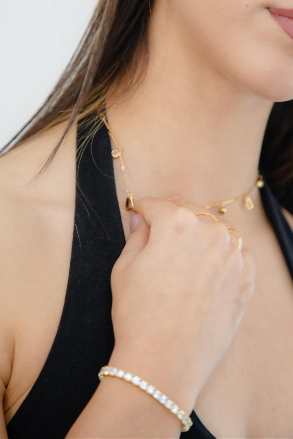 Thick Rihanna Tennis Bracelet - Gold