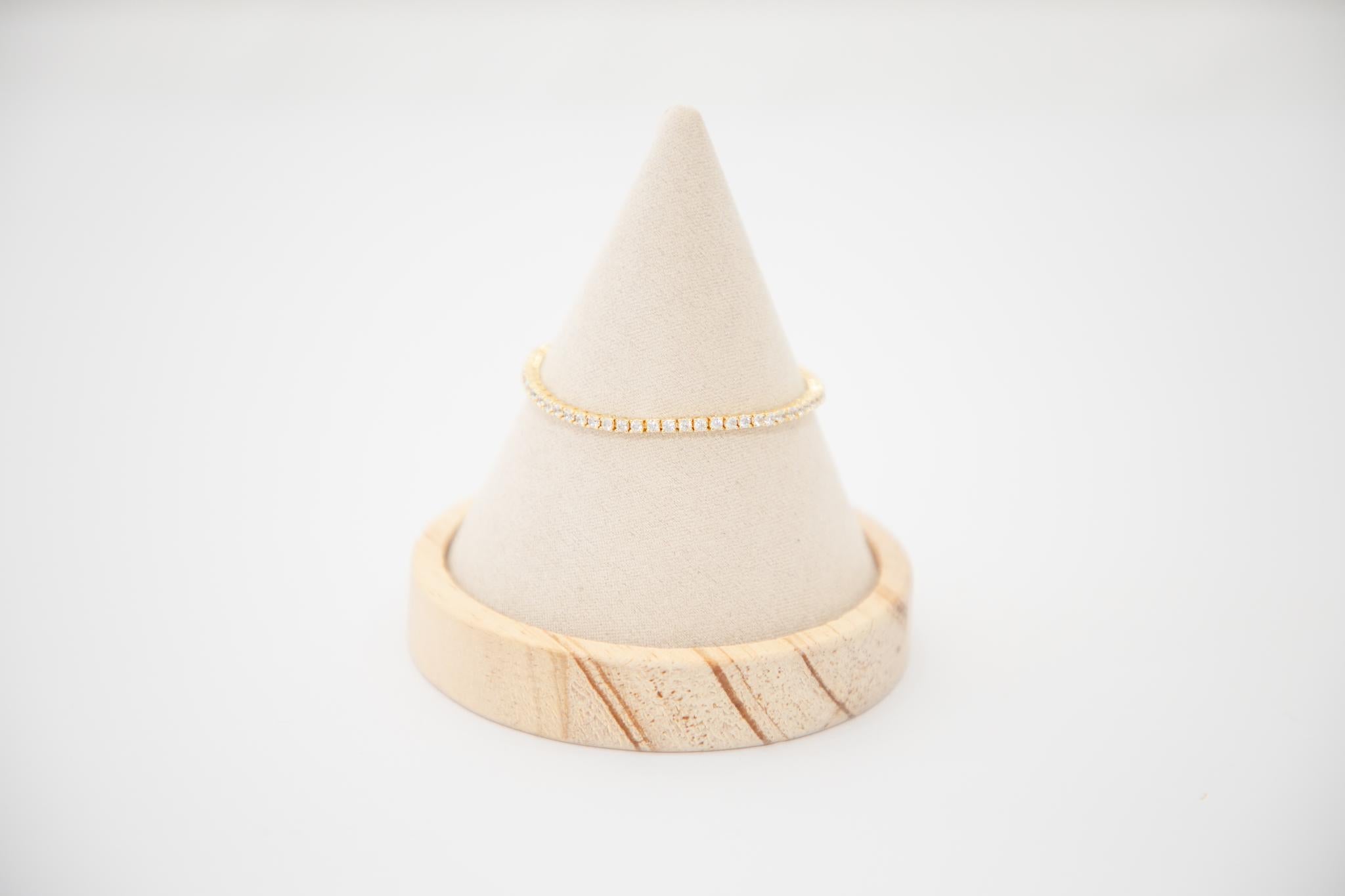 Rihanna Tennis Bracelet Gold- Thin