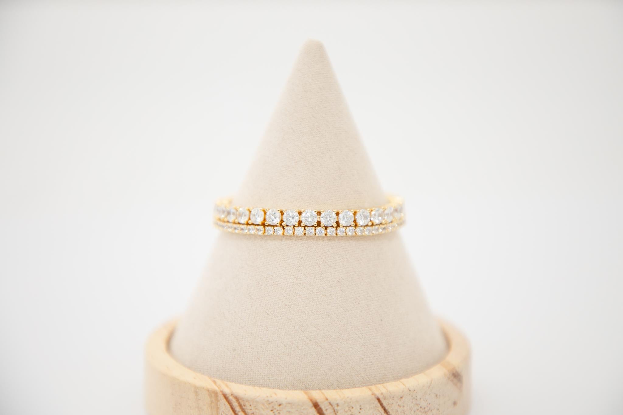 Rihanna Tennis Bracelet Gold- Thin