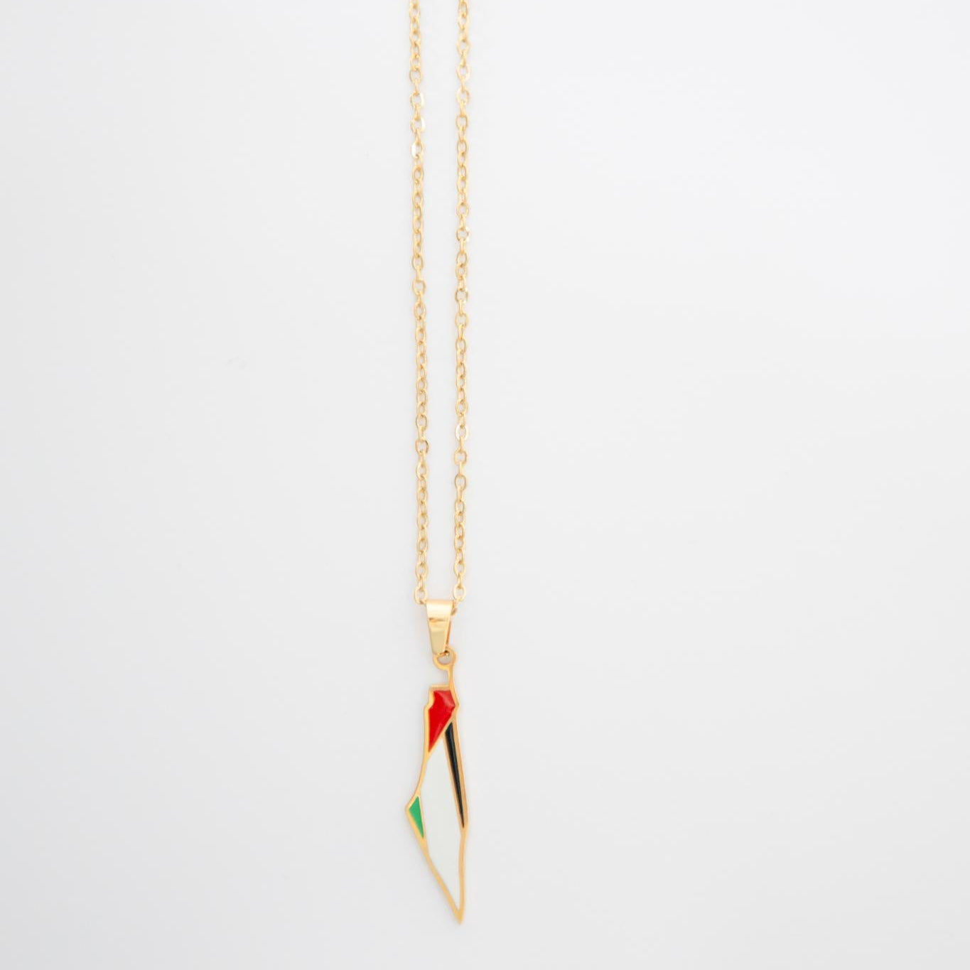 Palestine Flag Necklace - Gold