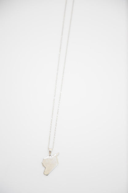 Map of Syria Necklace - Silver