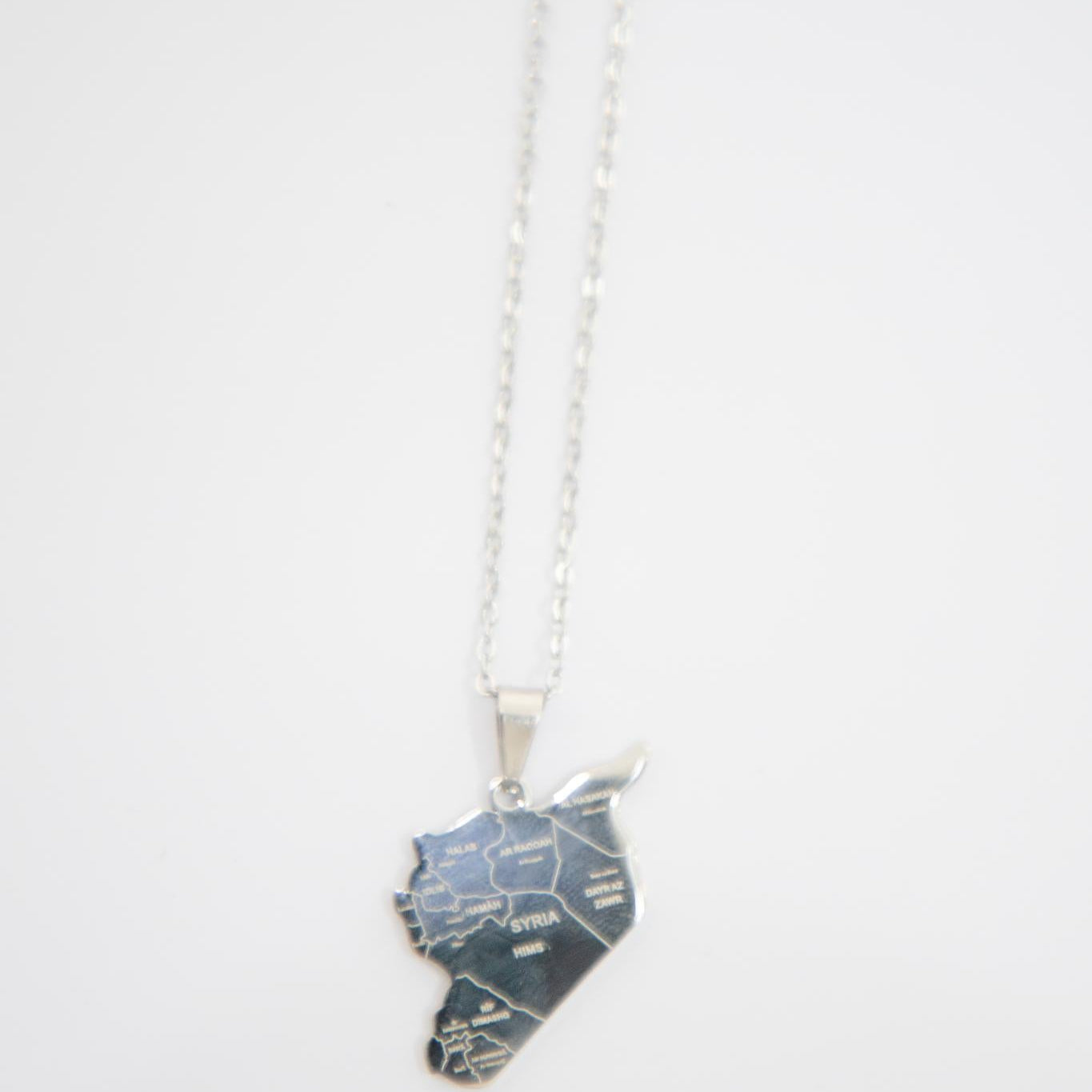 Map of Syria Necklace - Silver