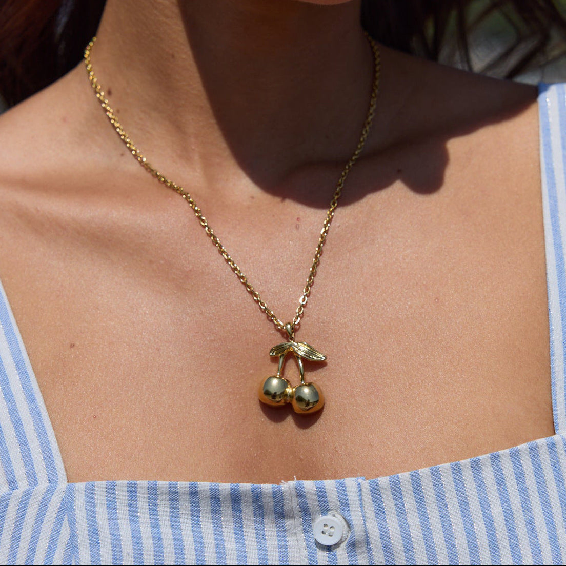Gold Cherry Necklace