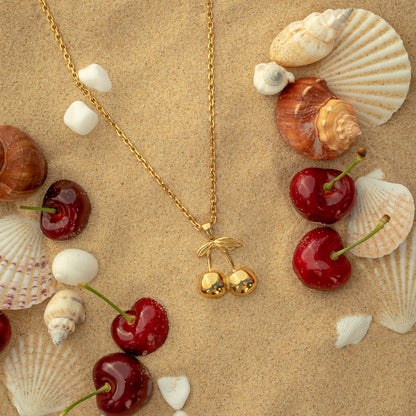 Gold Cherry Necklace