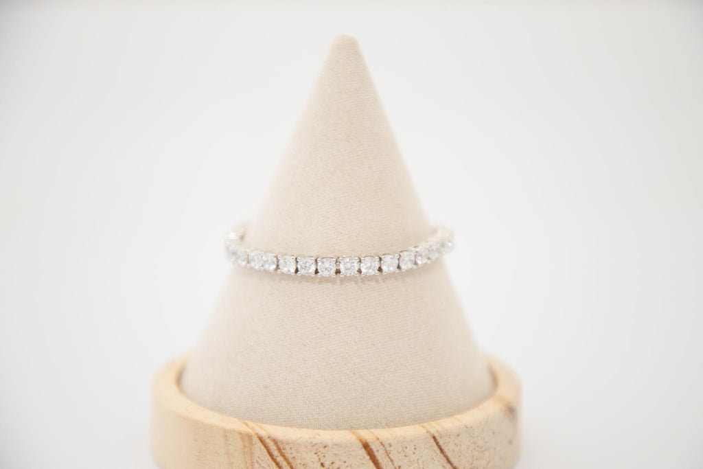 Thick Rihanna Tennis Bracelet - Silver