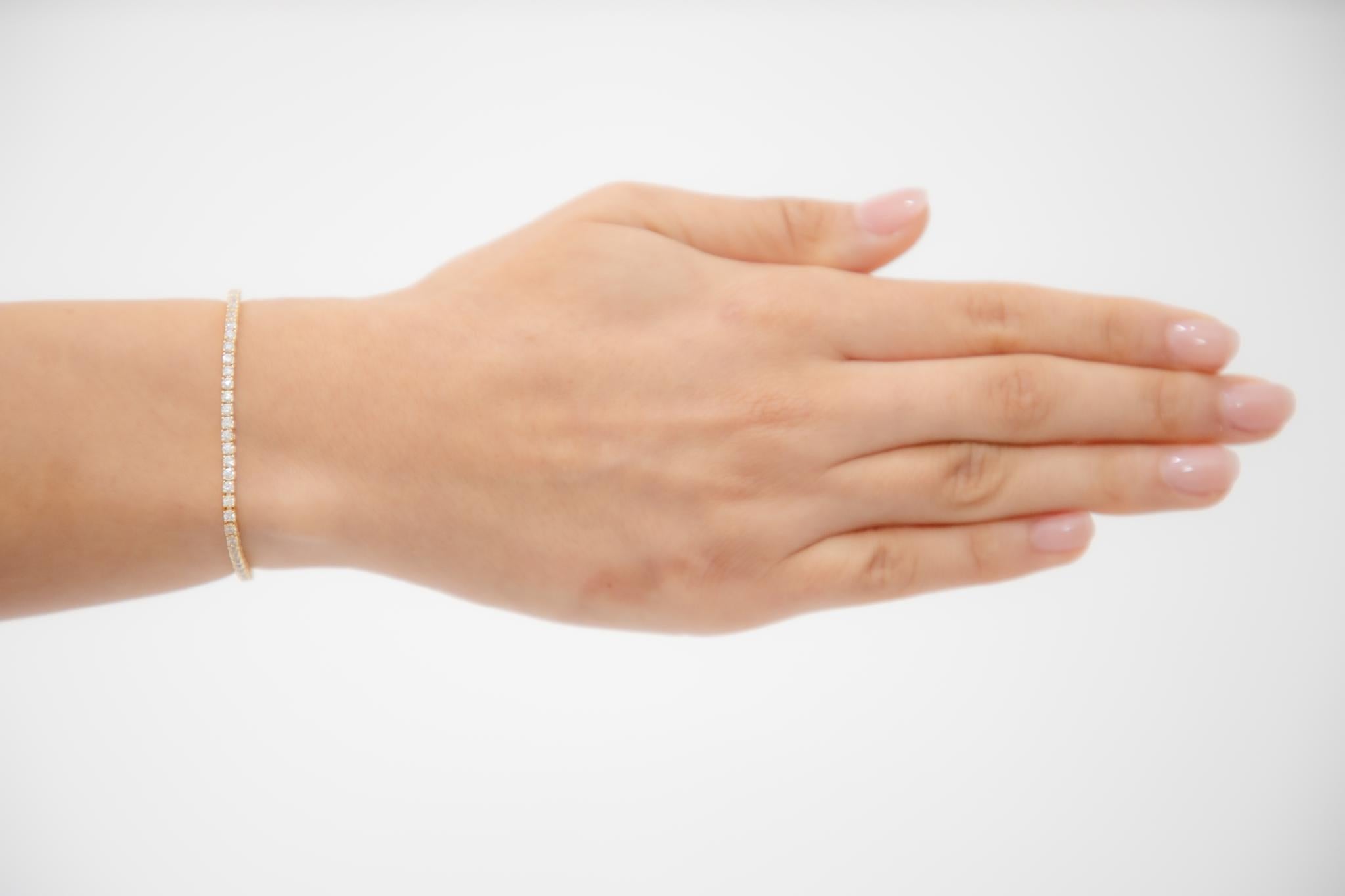 Rihanna Tennis Bracelet Gold- Thin