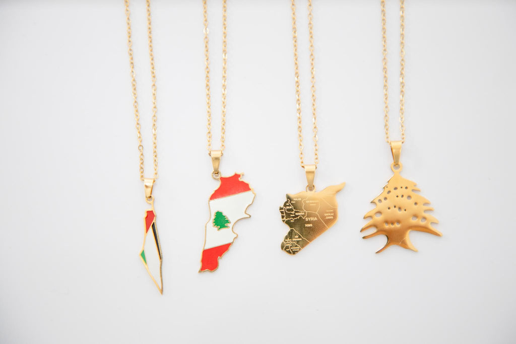 Map of Syria Necklace - Gold