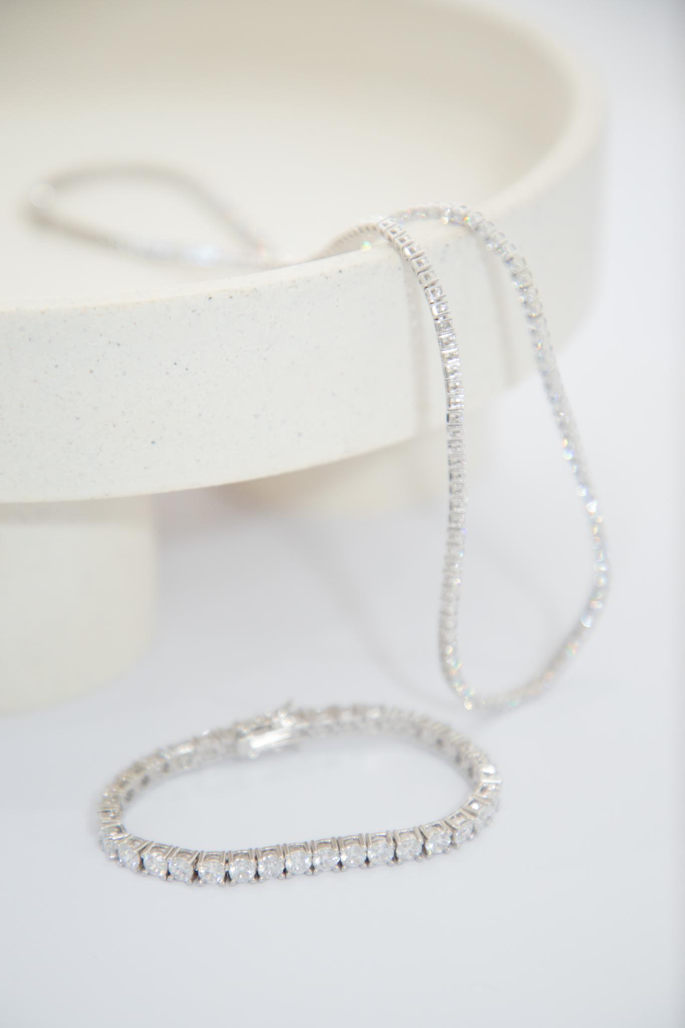 Thick Rihanna Tennis Bracelet - Silver